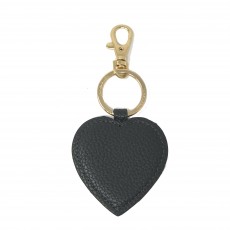 Faux Leather Heart - Charcoal/Gold